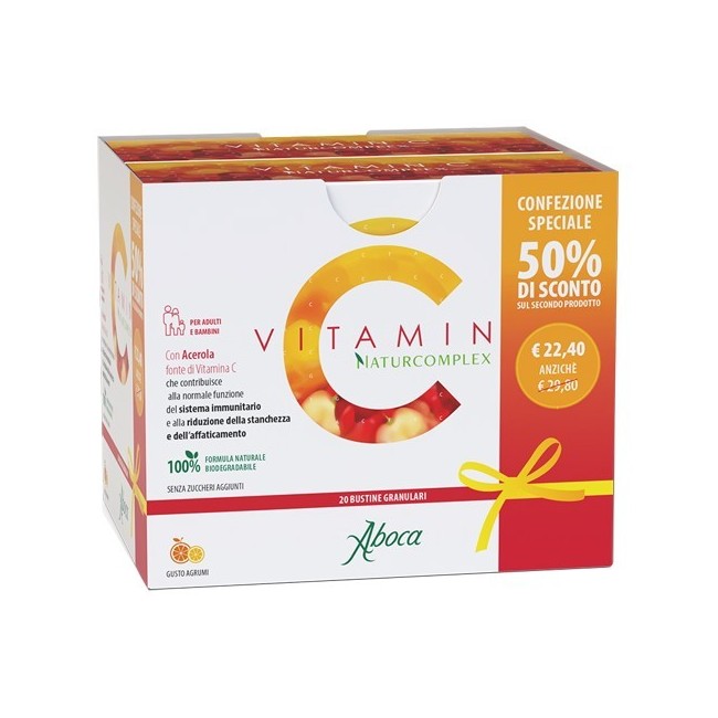 Aboca Vitamin C Naturcomplex 20 Bustine Granulari Confezione Speciale 1+1