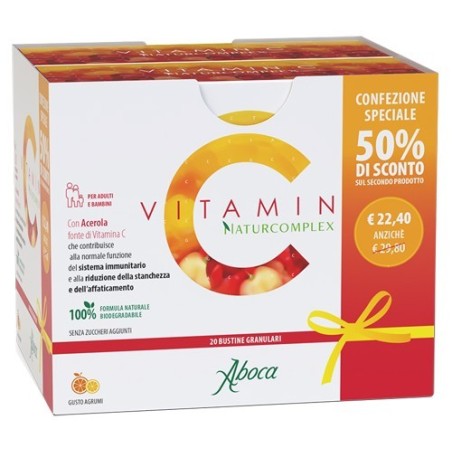Aboca Vitamin C Naturcomplex 20 Bustine Granulari Confezione Speciale 1+1