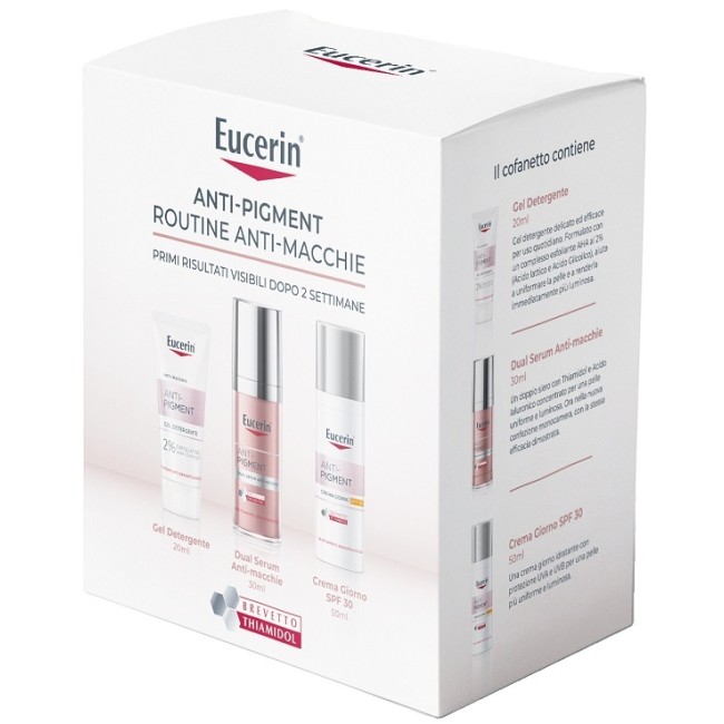 Cofanetto Eucerin anti-pigment siero+ crema giorno+ detergente viso anti-macchie