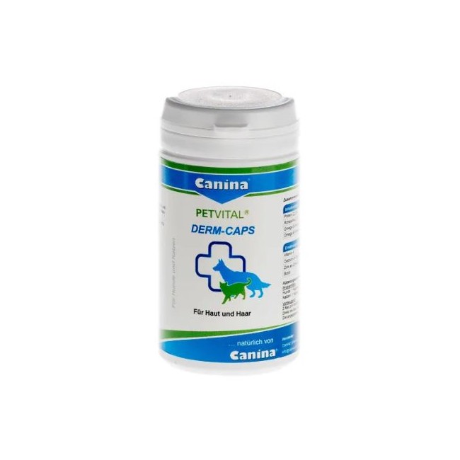 Confezione da 50 capsule di Mangime Complementare per Animali da Canina Derm Caps