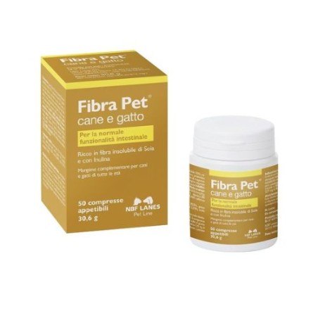 Confezione da 50 compresse di Integratore Veterinario per l'Intestino da N.B.F. Lanes Fibra Pet