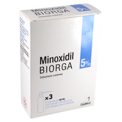 Minoxidil Biorga 5%, Soluzione Cutanea Minoxidil 3x60ml