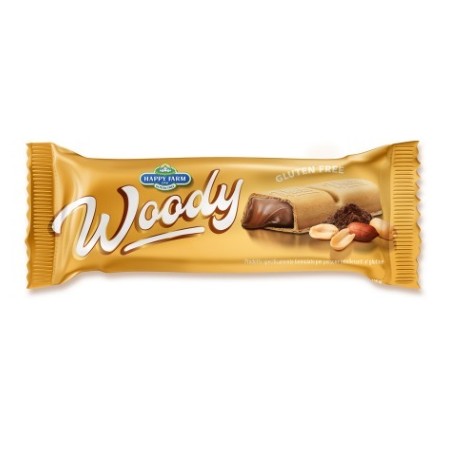 Happy Farm Woody biscotto senza glutine con crema di arachidi 21g Happy Farm Woody biscotto senza glutine con crema di arachidi 21g
