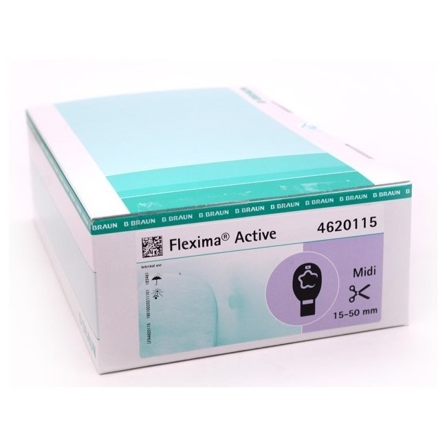 B. Braun Milano Sacca Ileostomia Flexima Active Roll'up Midi Beige 15-50mm Chiusura In Velcro