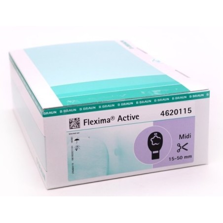 B. Braun Milano Sacca Ileostomia Flexima Active Roll'up Midi Beige 15-50mm Chiusura In Velcro