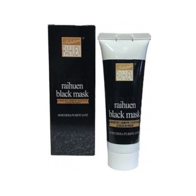 Natur-farma Raihuen Black Mask Maschera Velo Nera Al Carbone E Olio Neem Per La Pulizia Del Viso 50 Ml