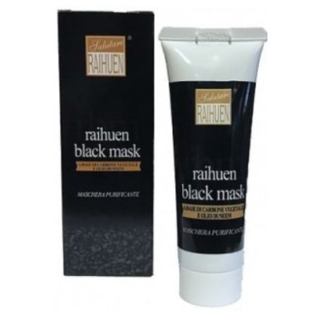 Natur-farma Raihuen Black Mask Maschera Velo Nera Al Carbone E Olio Neem Per La Pulizia Del Viso 50 Ml