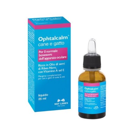 Confezione da 25ml di Gocce Oculari Cane e Gatto Opthalcalm da N.B.F. Lanes Confezione da 25ml di Gocce Oculari Cane e Gatto Opthalcalm da N.B.F. Lanes