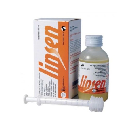 Flacone da 200ml di Mangime Complementare Omega-3 Linsen da Teknofarma Flacone da 200ml di Mangime Complementare Omega-3 Linsen da Teknofarma