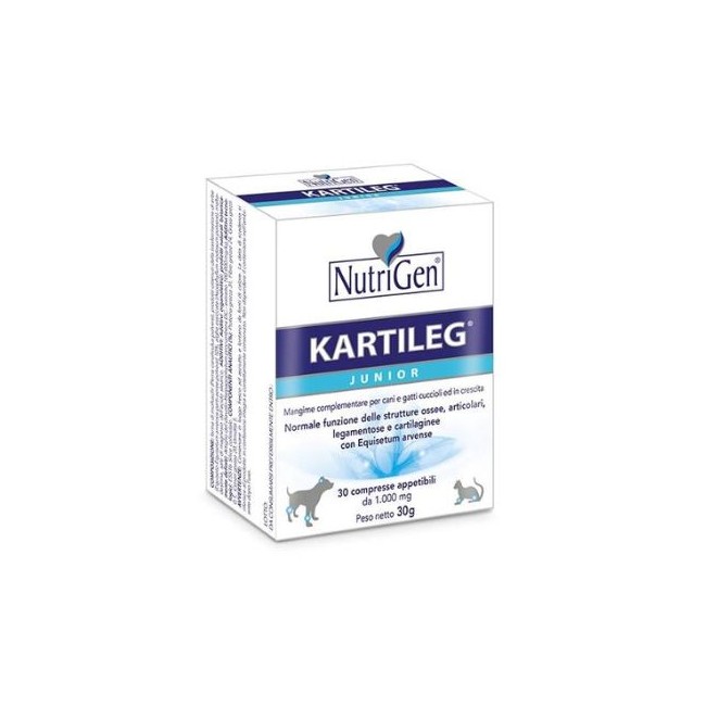 Confezione da 60 tavolette di Mangime per Cuccioli Junior da Nutrigen Kartilagen Confezione da 60 tavolette di Mangime per Cuccioli Junior da Nutrigen Kartilagen