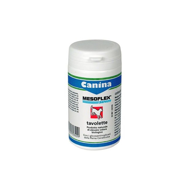 Confezione da 30 tavolette di Integratore Articolare per Cani Anziani Mesoflex Senior da Canina Pharma Confezione da 30 tavolette di Integratore Articolare per Cani Anziani Mesoflex Senior da Canina Pharma