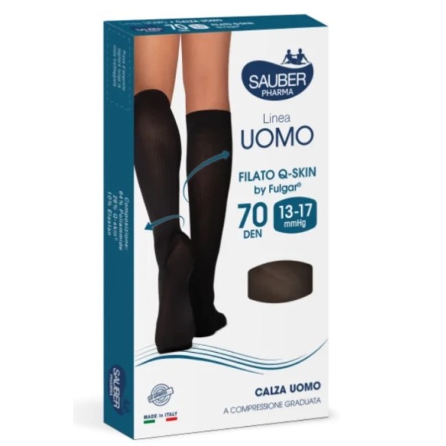 Desa Pharma Calza Sauber Uomo Qskin 70 Spiga Nero/denari L/xl