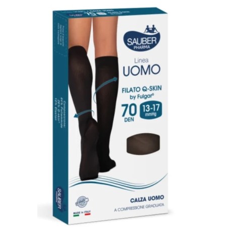 Desa Pharma Calza Sauber Uomo Qskin 70 Spiga Nero/denari L/xl