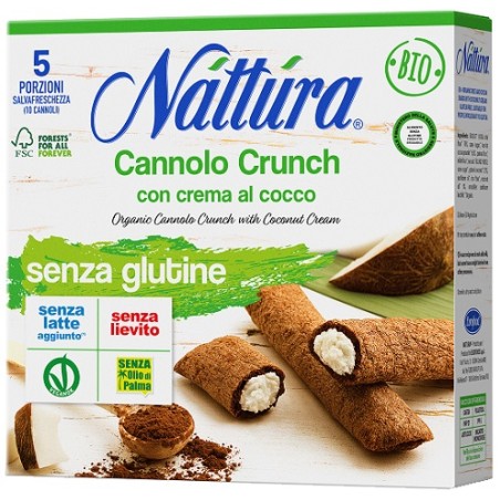 Eurofood Nattura Cannolo Crunch Con Crema Al Cocco Bio 5 Pezzi Da 25 G
