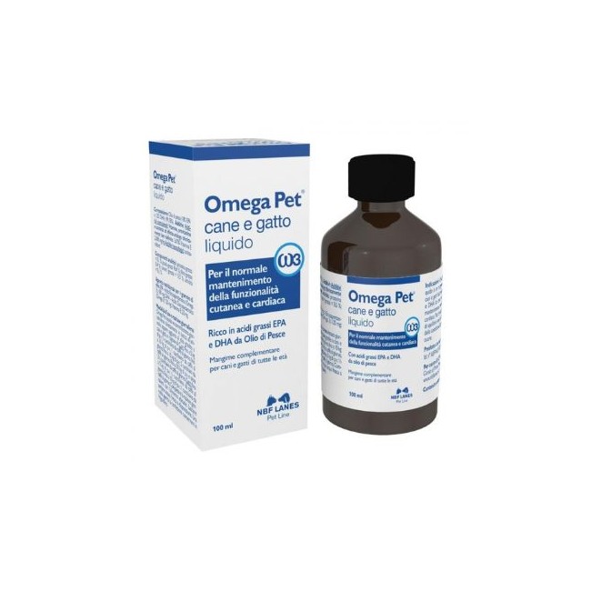 Confezione da 100ml di Omega Pet Olio per Cani e gatti da N.B.F. Lanes