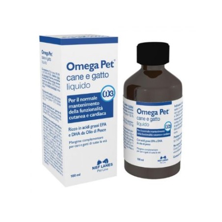 Confezione da 100ml di Omega Pet Olio per Cani e gatti da N.B.F. Lanes Confezione da 100ml di Omega Pet Olio per Cani e gatti da N.B.F. Lanes