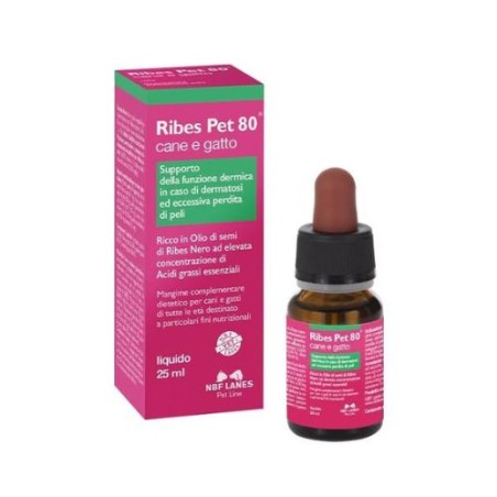 Confezione da 25ml di Ribes Pet 80 Olio Cane e Gatto da N.B.F. Lanes Confezione da 25ml di Ribes Pet 80 Olio Cane e Gatto da N.B.F. Lanes