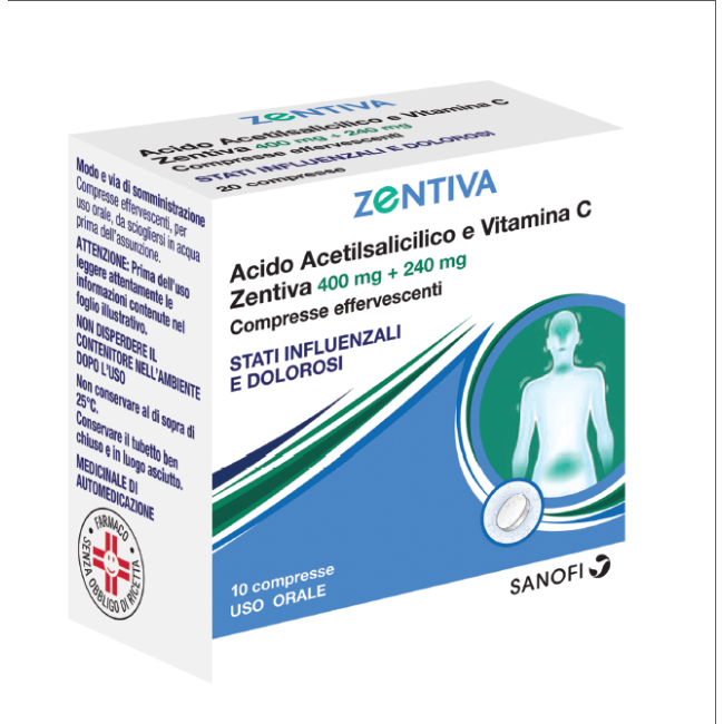 10 compresse effervescenti Euspiflu 400 Mg + 240 Mg