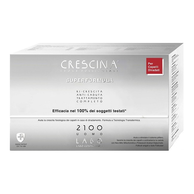 Labo Crescina Isole Follicolari Super Formula 2100 Uomo Tc 20+20 Fiale 3,5 Ml