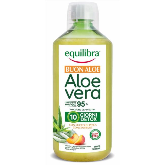 Equilibra Buon Aloe Vera 95% Con Succo Di Pesca Concentrato 1 Litro