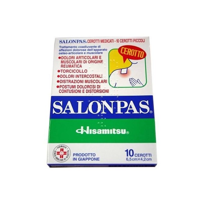 Hisamitsu Pharmaceutical Salonpas 36,06 Mg/32,73mg/7,11mg Cerotti Medicati 10 Cerotti Metile Salicilato/levomentolo/dl-canfora