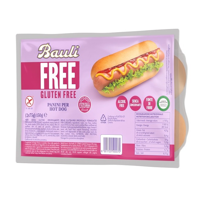 Bauli Free Panini Hot Dog 2 Pezzi Da 75 G
