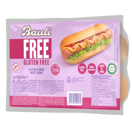 Bauli Free Panini Hot Dog 2 Pezzi Da 75 G