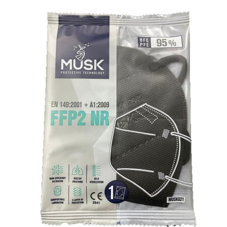 Musk Medikal Musk Mascherina Ffp2 Musk021 Black 1 Pezzo