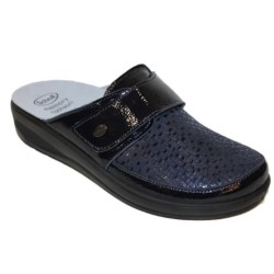 Scholl ciabatta Myra Laminated Synthetic + Elasticated W Navy Blue 40