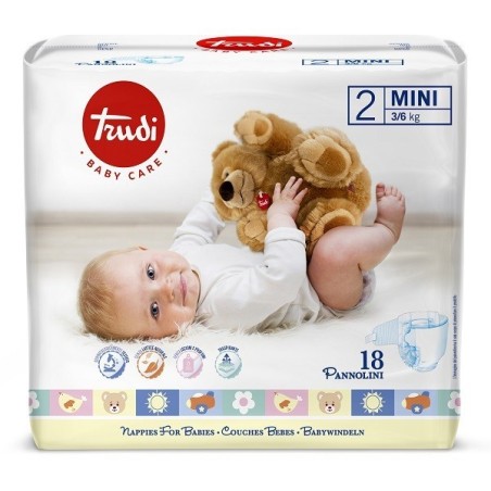 Silc Trudi Baby Care Pannolino Per Bambini Mini 3/6kg 18 Pezzi