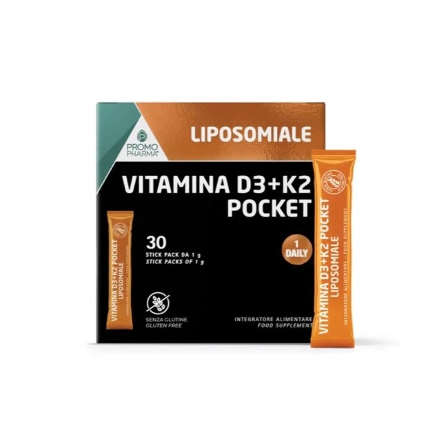 Promopharma Vitam D3+k2 Lipos Pocket 30 Stick Da 1 G
