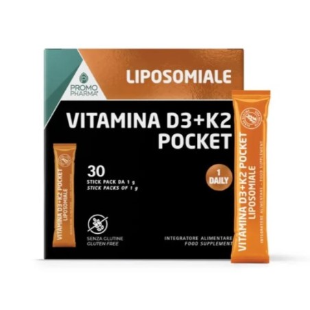 Promopharma Vitam D3+k2 Lipos Pocket 30 Stick Da 1 G