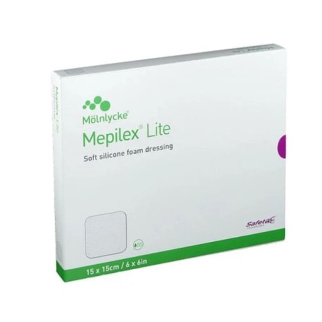Molnlycke Health Care Schiuma Di Poliuretano Assorbente Sottile Con Strato Di Contatto In Silicone Morbido Mepilex Lite 15x15 5