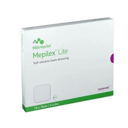 Molnlycke Health Care Schiuma Di Poliuretano Assorbente Sottile Con Strato Di Contatto In Silicone Morbido Mepilex Lite 15x15 5