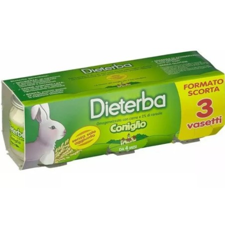 Dieterba Omogeneizzato Coniglio 3 Pezzi 80 G