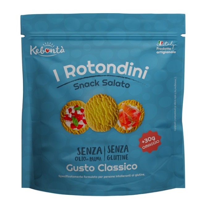 Alimenta Kebonta' I Rotondini Snack Salato Gusto Classico 150 G + 30 G In Omaggio