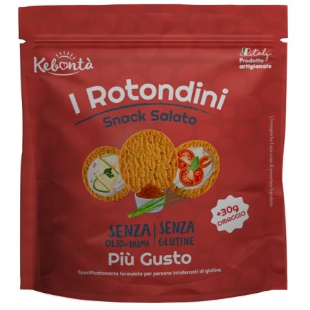 Alimenta Kebonta' I Rotondini Snack Salato Piu' Gusto 150 G + 30 G In Omaggio