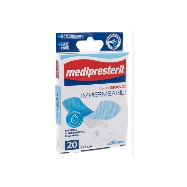 Corman Cerotto Grande Medipresteril Impermeabile 7x3cm 20 Pezzi