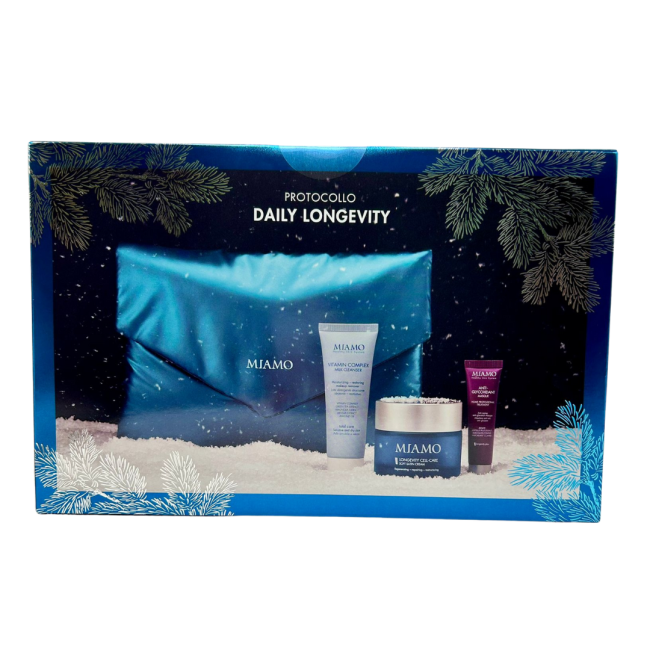 Miamo Cofanetto Protocollo Daily Longevity 1 Vitamin Complex 50 Ml + 1 Anti-glycoxidant Masque 10 Ml + 1soft satin