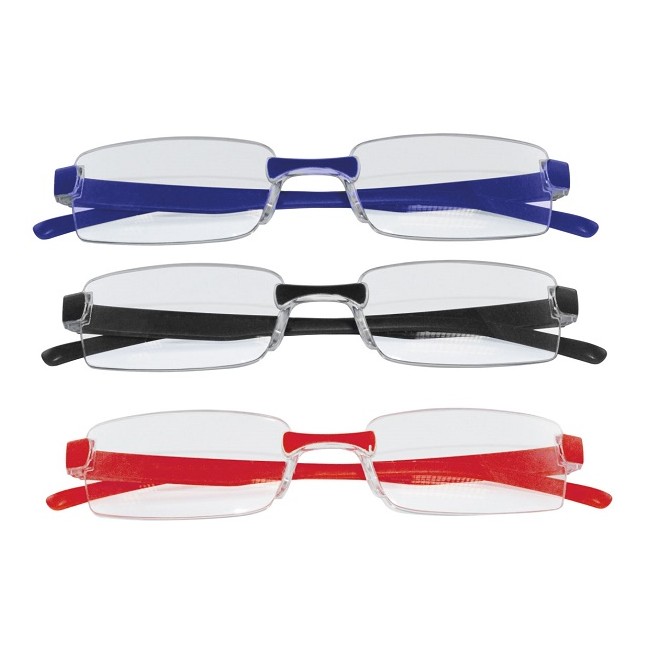 Mast Industria Italiana Occhiale Da Lettura Twins Silver Triple Rosso Blu Nero +1,50