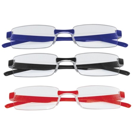 Mast Industria Italiana Occhiale Da Lettura Twins Silver Triple Rosso Blu Nero +1,50