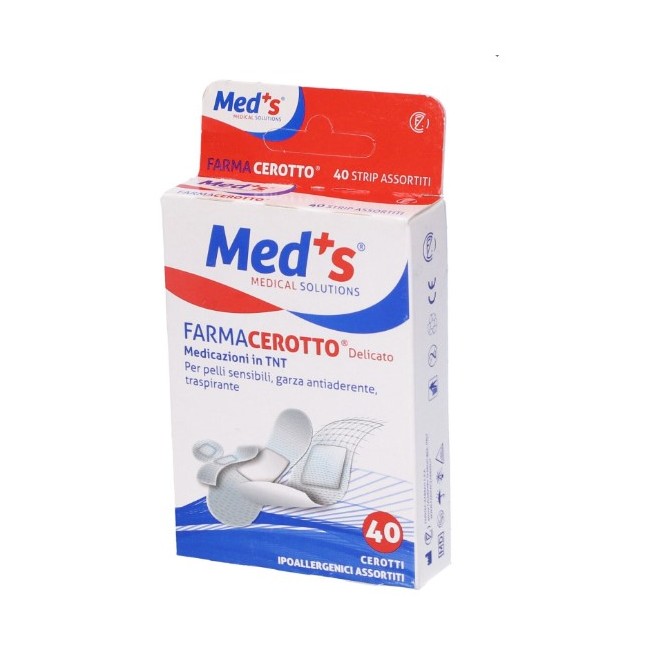 Farmac-zabban Cerotto Meds Strip Delicato Tessuto Non Tessuto Assortiti 40 Pezzi