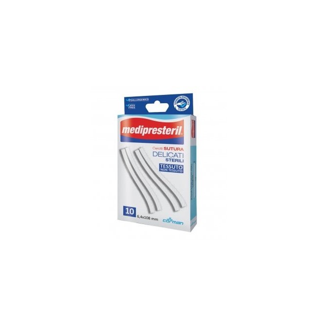 Corman Cerotto Per Sutura Medipresteril Delicati Tessuto Non Tessuto 6,4x108mm 10 Pezzi