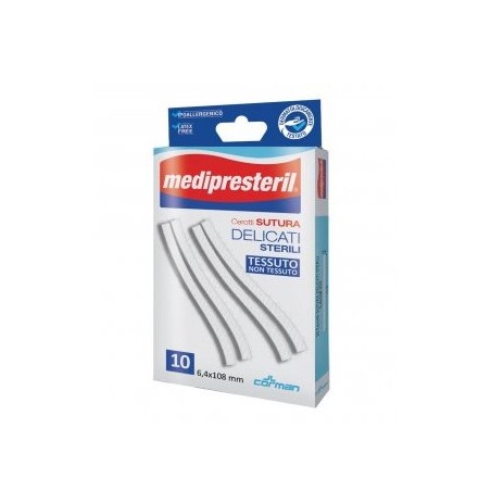 Corman Cerotto Per Sutura Medipresteril Delicati Tessuto Non Tessuto 6,4x108mm 10 Pezzi