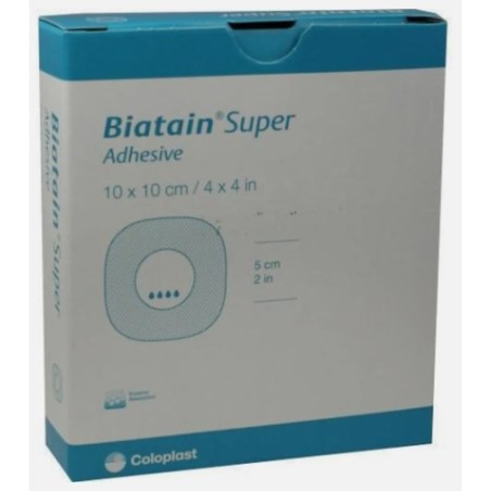 Coloplast Medicazione Biatain Super Tampone Idrocapillare Assorbente Con Bordo Adesivo 10x10 Cm 10 Pezzi