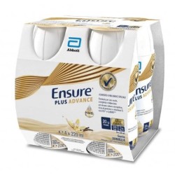 4 Bottiglie da 220ml di Abbott Ensure Plus Advance Gusto Vaniglia