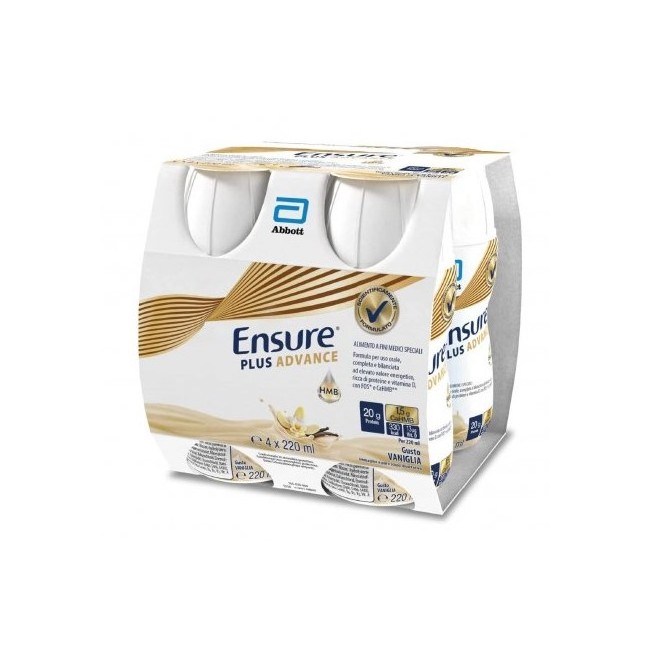 4 Bottiglie da 220ml di Abbott Ensure Plus Advance Gusto Vaniglia 4 Bottiglie da 220ml di Abbott Ensure Plus Advance Gusto Vaniglia