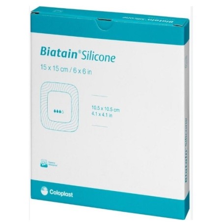 Coloplast Medicazione Biatain In Schiuma Di Poliuretano Con Bordo Adesivo In Silicone 15x15 Cm 5 Pezzi