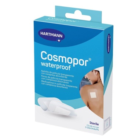 Artsana Cosmopor Waterproof Medicazione Adesiva Trasparente 7,2x5cm 5 Pezzi