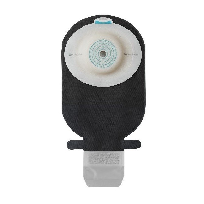Coloplast Sacca Ileostomia Sensura Mio Convex Soft Rivestimento Nero Apertura Ispezionabile Maxi Foro Ritagliabile 10-50 10 Pezz